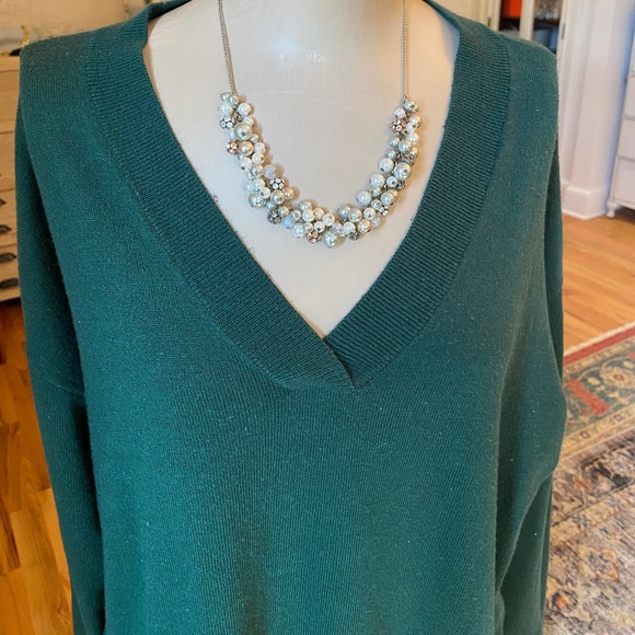 LOFT Dark Green Tunic Sweater - Size L - Picture 2 of 10